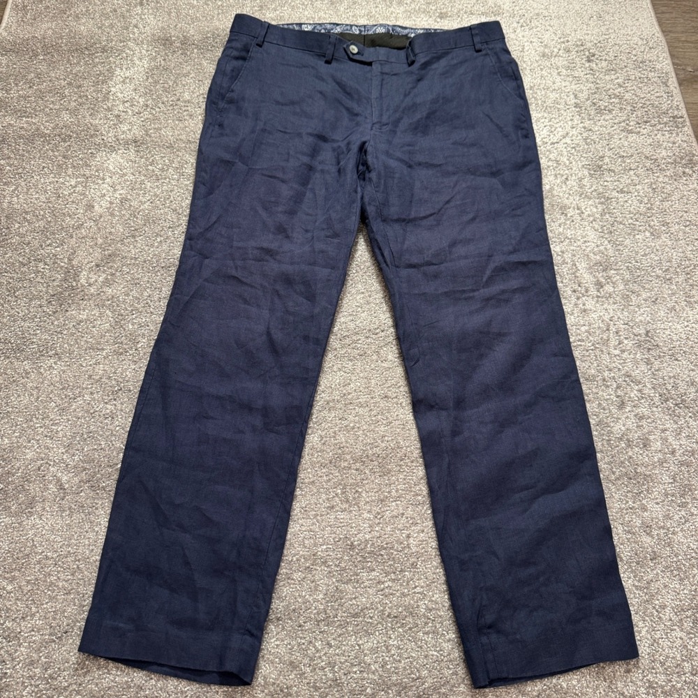 Lauren Ralph Lauren Pants Mens 38 Blue Linen Summer Beach Wedding Preppy 38x30
